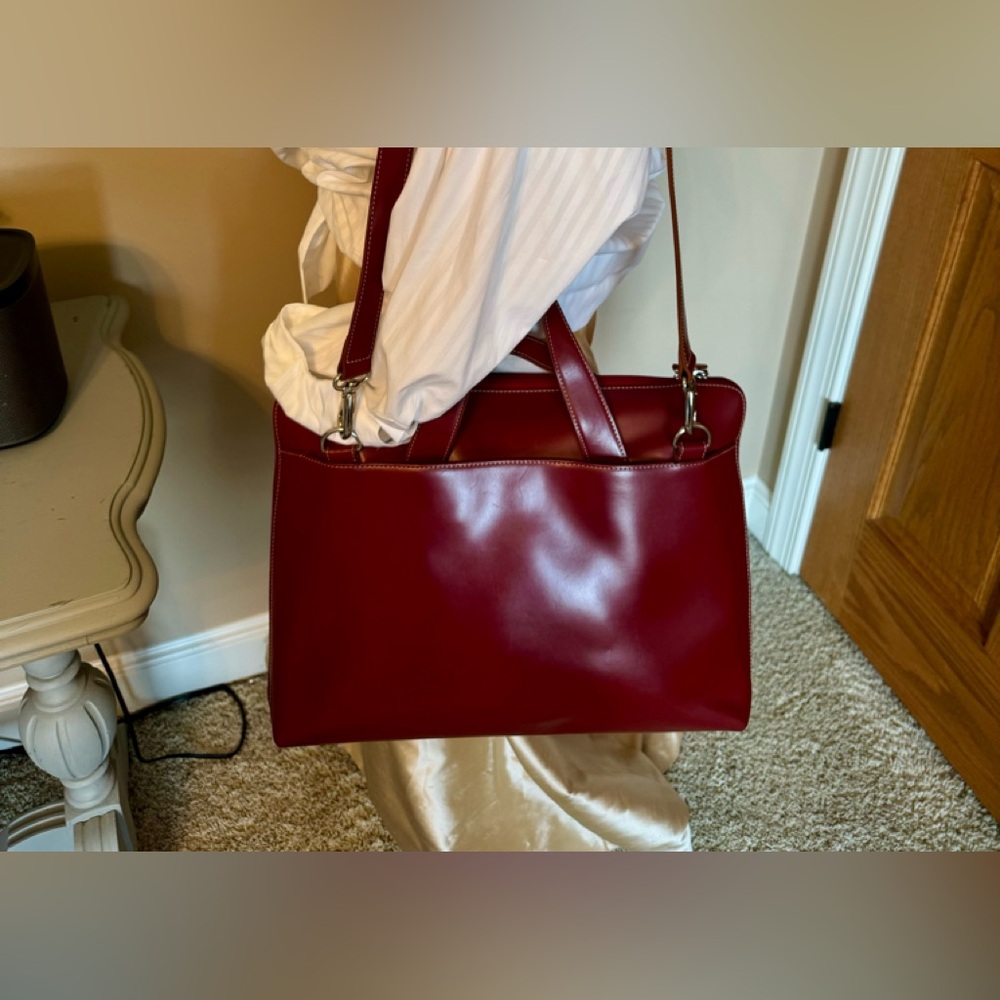 LODIS Red Leather Laptop/Briefcase (VINTAGE) Excellent Condition